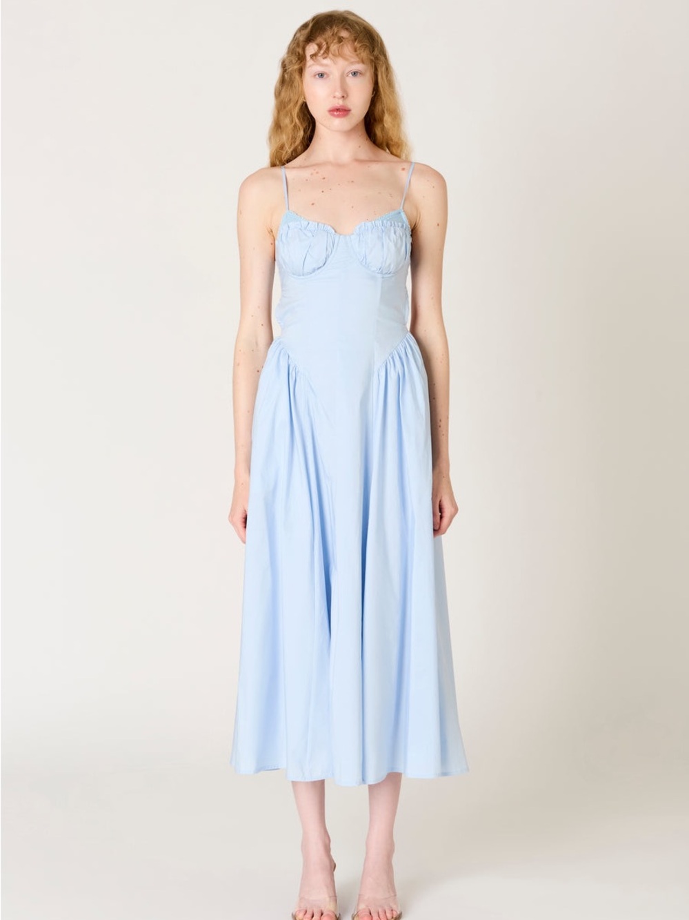 NIA Alice Dress vintage inspired MIDI dress Blue Summer Brunch Dress size S NWT - Picture 2 of 8